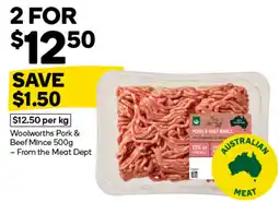 Woolworths Woolworths Pork & Beef Mince offer