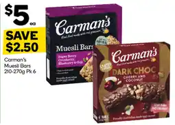 Woolworths Carman's Muesli Bars offer