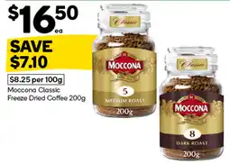 Woolworths Moccona Classic Freeze Dried Coffee offer