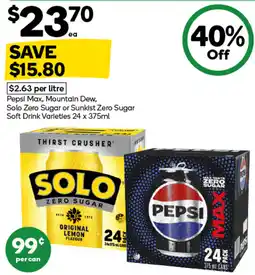 Woolworths Thirst Crusher Solo Zero Sugar offer
