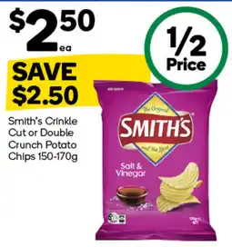 Woolworths Smith's Crinkle Cut or Double Crunch Potato Chips offer