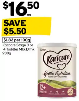 Woolworths Karicare Stage 3 or 4 Toddler Milk Drink offer