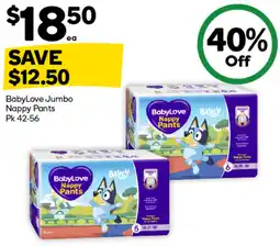Woolworths BabyLove Nappy Pants offer