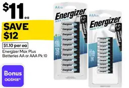 Woolworths Energizer Max Plus Batteries AA or AAA offer