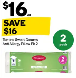 Woolworths Tontine Sweet Dreams Anti Allergy Pillow offer