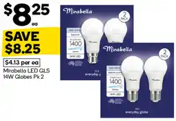 Woolworths Mirabella LED GLS 14W Globes offer
