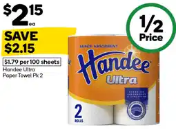 Woolworths Handee Ultra Paper Towel offer