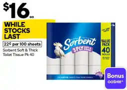 Woolworths Sorbent Soft & Thick Toilet Tissue offer