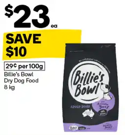 Woolworths Billie's Bowl Dry Dog Food offer