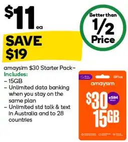Woolworths amaysim $30 Starter Pack offer