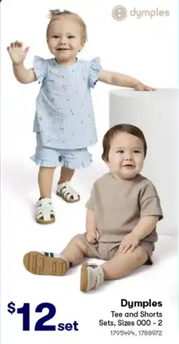 Woolworths Dymples Tee and Shorts Sets offer