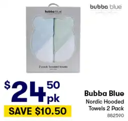 Woolworths Bubba Blue Nordic Hooded Towels offer