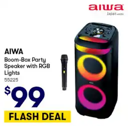 Woolworths Aiwa Boom-Box Party Speaker with RGB Lights offer