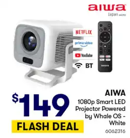 Woolworths Aiwa 1080p Smart LED Projector Powered by Whale OS - White offer
