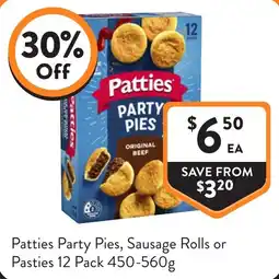 Foodworks Patties Party Pies offer