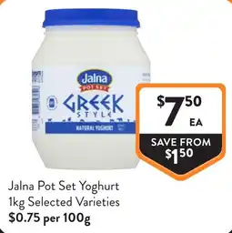 Foodworks Jalna Pot Set Yoghurt offer