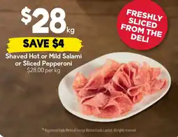 Drakes Shaved Hot or Mild Salami or Sliced Pepperoni offer