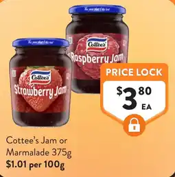 Foodworks Cottee's Jam offer