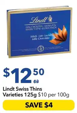 Ritchies Lindt Swiss Thins Varieties offer