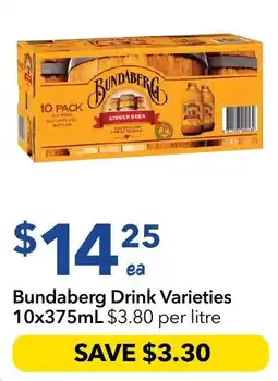 Ritchies Bundaberg Drink Varieties offer