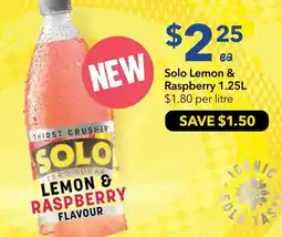 Ritchies Solo Lemon & Raspberry offer