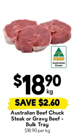 Drakes Australian Beef Chuck Steak or Gravy Beef - Bulk Tray offer
