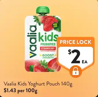 Foodworks Vaalia Kids Yoghurt Pouch offer