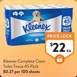 Foodworks Kleenex Complete Clean Toilet Tissue offer