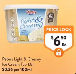 Foodworks Peters Light & Creamy Ice Cream Tub offer