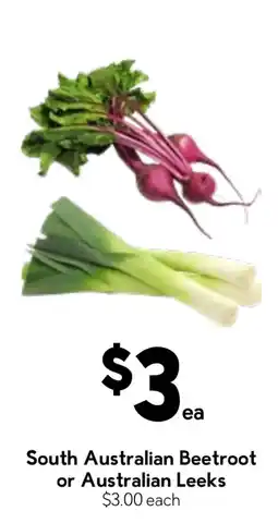 Drakes South Australian Beetroot or Australian Leeks offer
