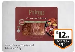 Foodworks Primo Reserve Continental Selection offer