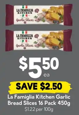 Drakes La Famiglia Kitchen Garlic Bread Slices offer