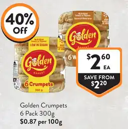 Foodworks Golden Crumpets offer