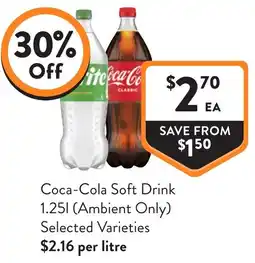 Foodworks Coca-Cola Soft Drink Selected Varieties offer