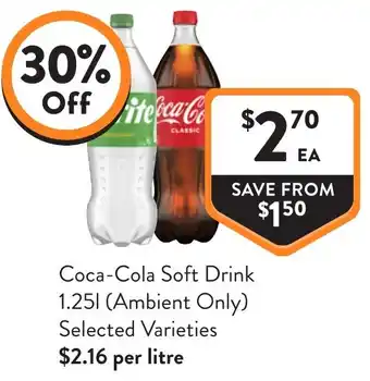 Foodworks Coca-Cola Soft Drink Selected Varieties offer