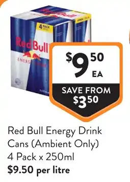 Foodworks Red Bull Energy Drink Cans offer