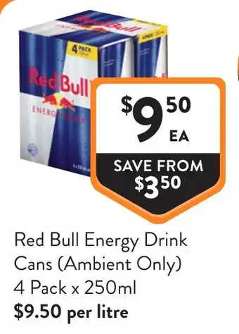 Foodworks Red Bull Energy Drink Cans offer