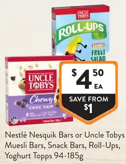 Foodworks Uncle Tobys Muesli Bars offer