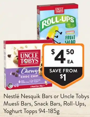 Foodworks Uncle Tobys Muesli Bars offer