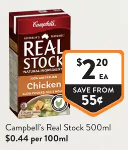 Foodworks Campbell's Real Stock Chicken offer