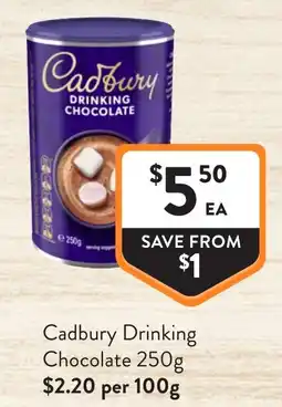 Foodworks Cadbury Drinking Chocolate offer