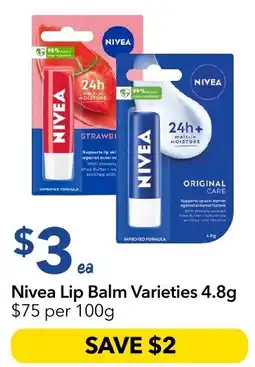 Ritchies Nivea Lip Balm Varieties offer
