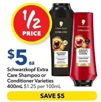 Schwarzkopf Extra Care Shampoo or Conditioner Varieties