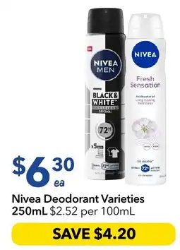 Ritchies Nivea Deodorant Varieties offer