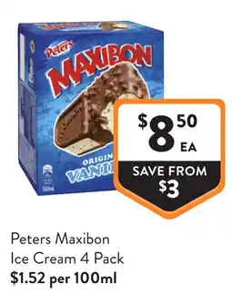 Foodworks Peters Maxibon Ice Cream offer