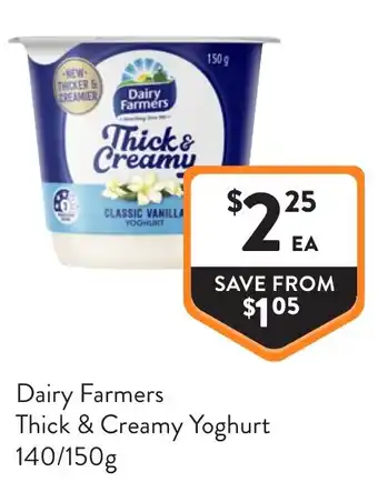 Foodworks Dairy Farmers Thick & Creamy Yoghurt offer