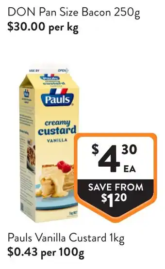 Foodworks Pauls Vanilla Custard offer