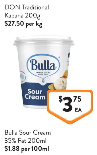 Foodworks Bulla Sour Cream offer