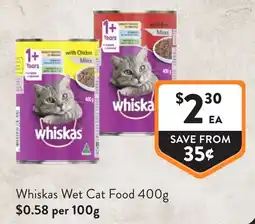Foodworks Whiskas Wet Cat Food offer