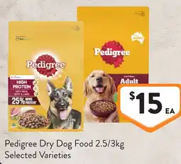 Foodworks Pedigree Dry Dog Food Selected Varieties offer